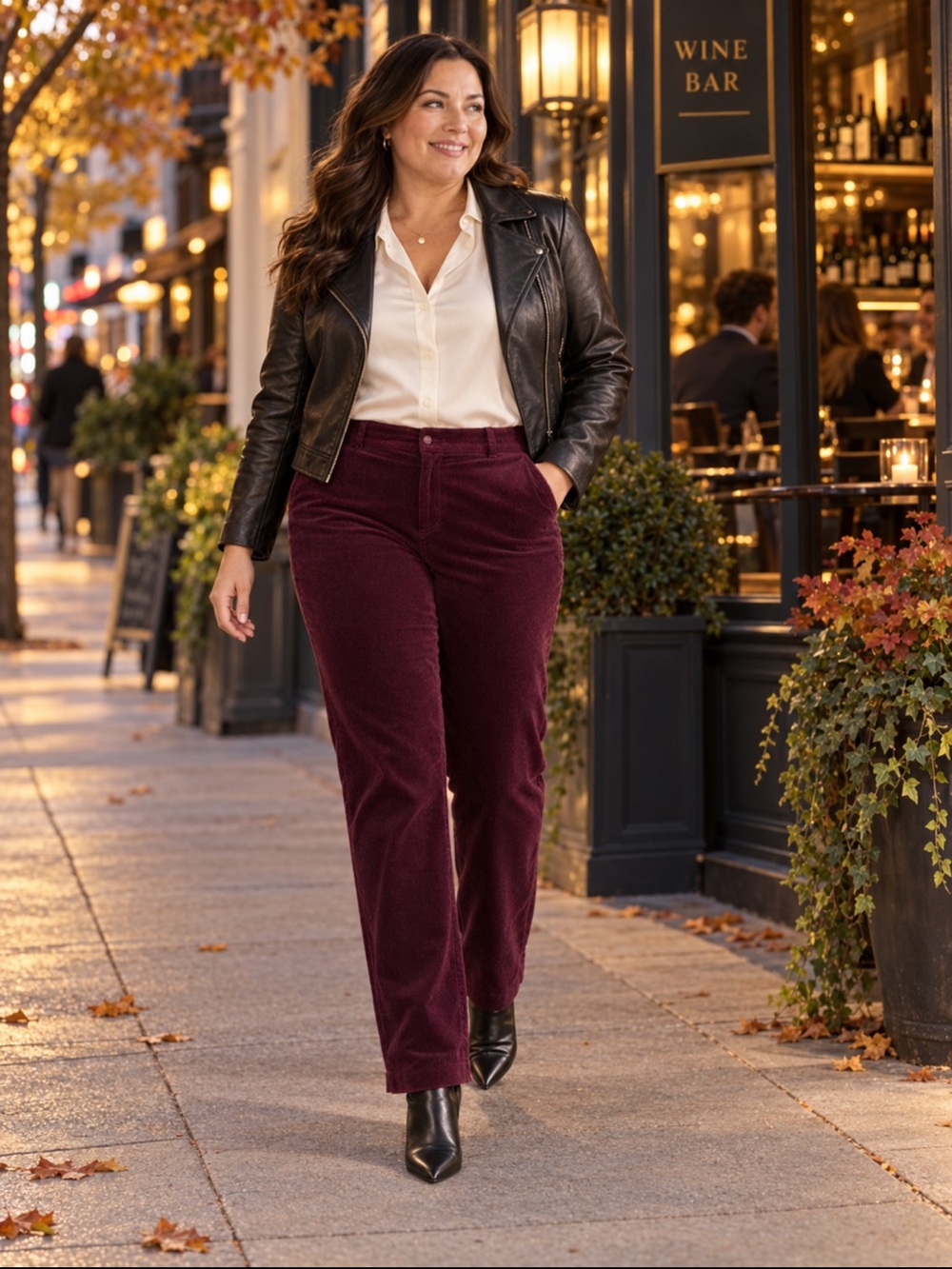 Boden Women’s 16R Burgundy Corduroy Straight Leg Stretch Pants